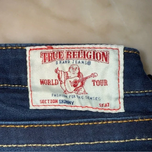 True Religion Curvy Skinny Jeans Womens Size 31 Blue Dark Wash Stretch Denim - Picture 12 of 12